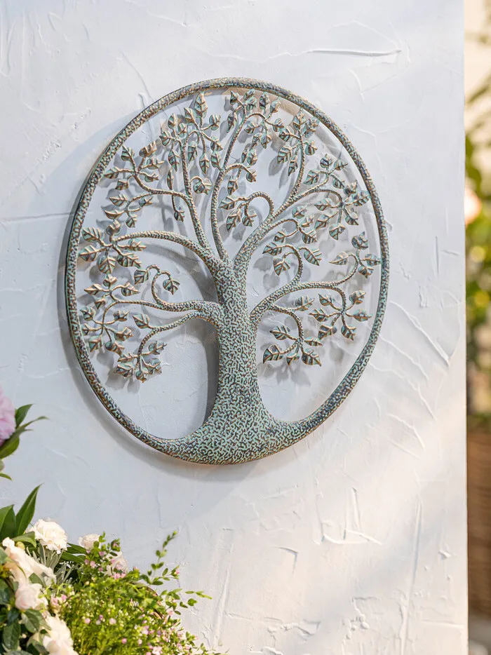 Fali dekoráció fémből élet fája