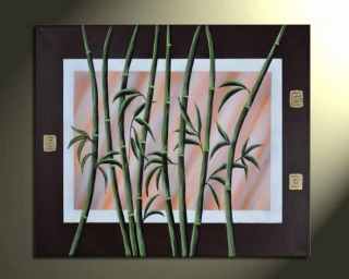 Bambusz R1 kézzel festett vászonkép