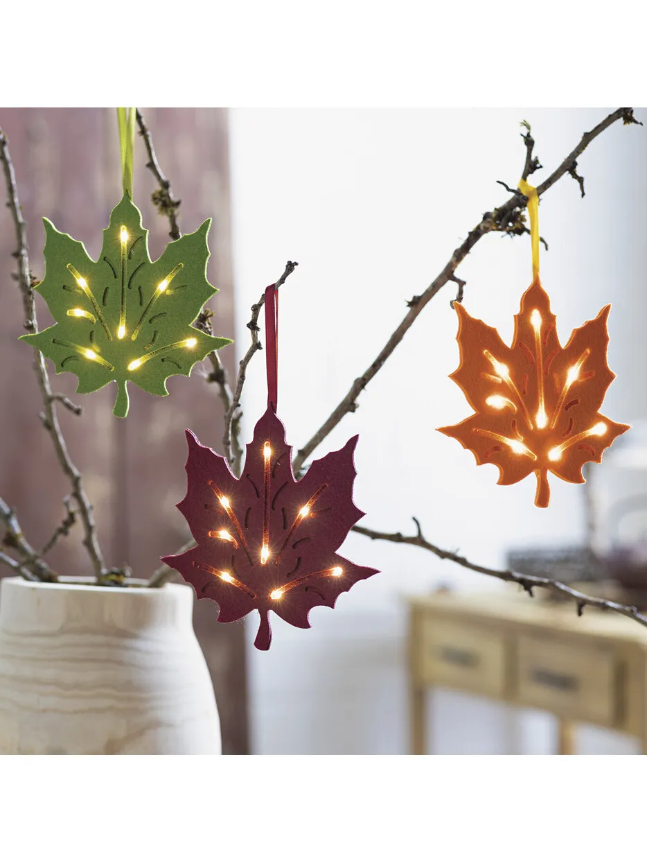 Őszi dekoráció LED világítással 3db-os